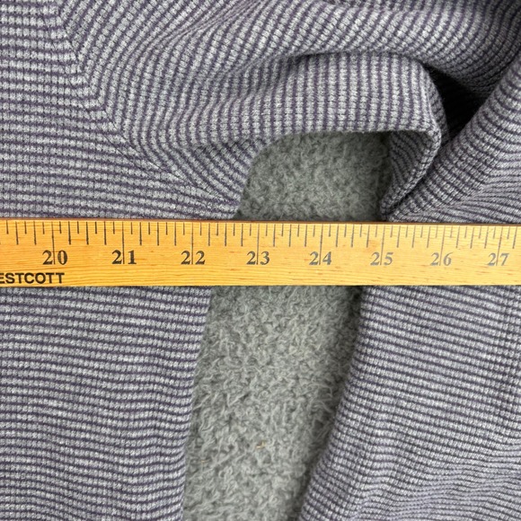 MICHAEL KORS Mens Gray Striped Thermal Hoodie Pullover Long‎ Sleeve Size XL - Picture 4 of 8